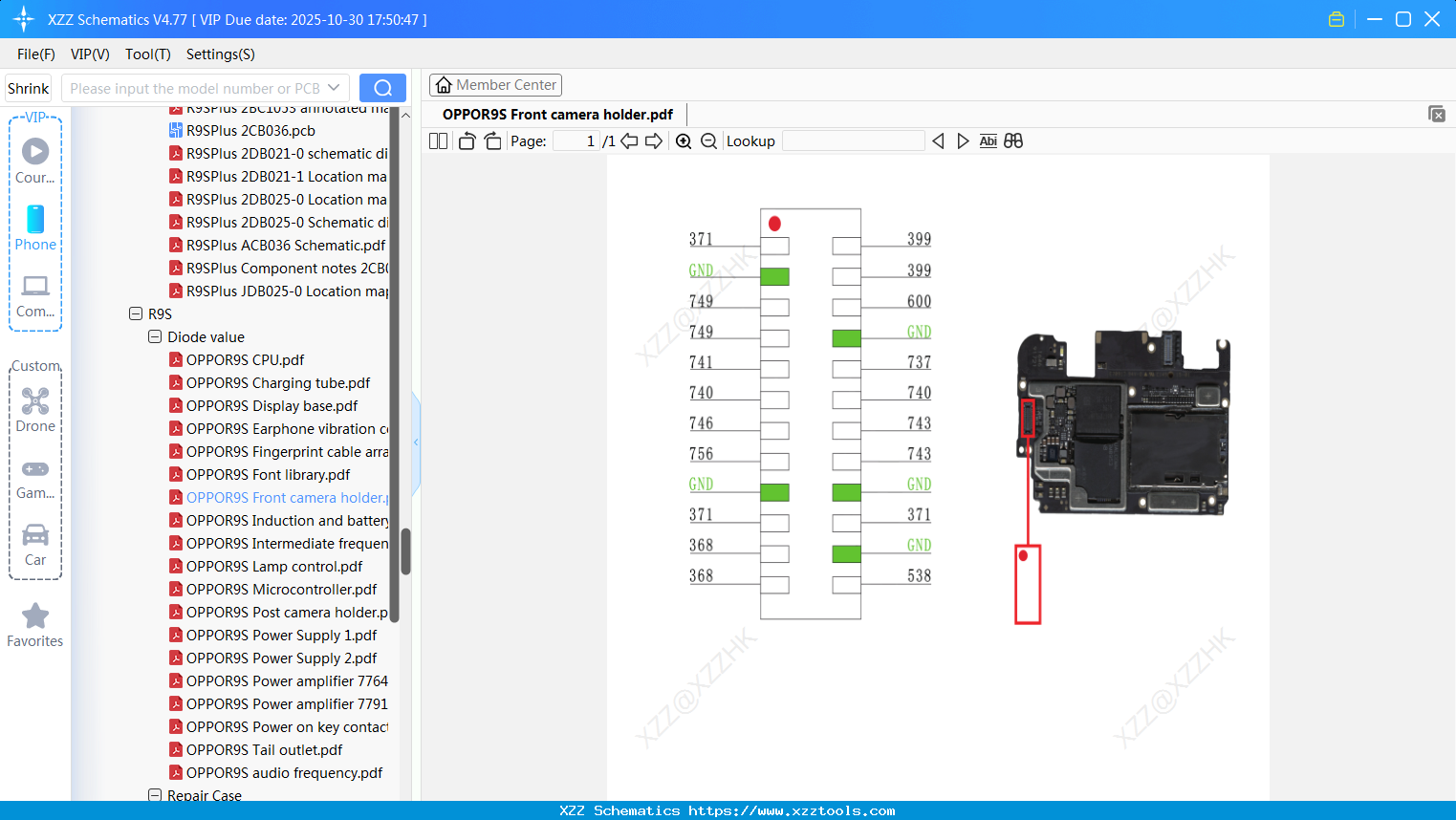 OPPOR9S Front Camera Holder